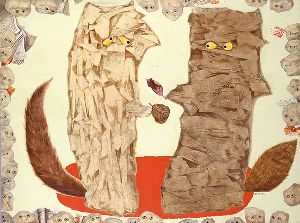 桂ゆき《狐と狸》1973年