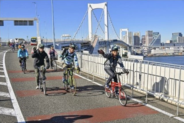 東京の臨海部を自転車で走るライドイベント