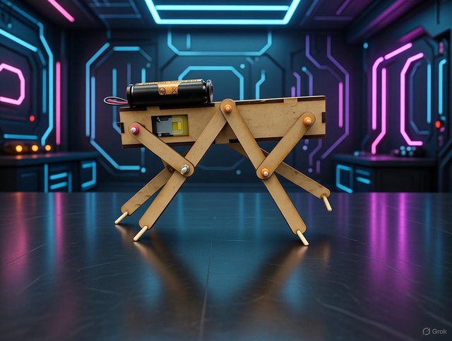 科学実験工房プチワークショップ　ウォーキングロボット　四足歩行Ver.